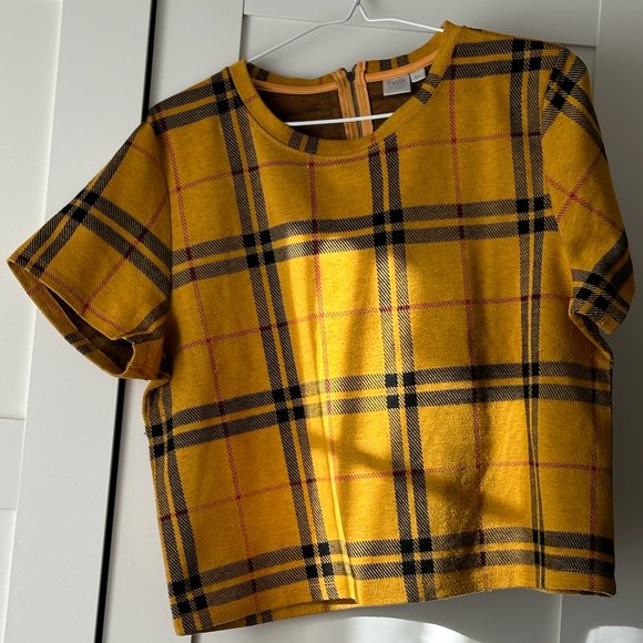 Simons Twik Black and Yellow Plaid Blouse - Picture 3 of 9